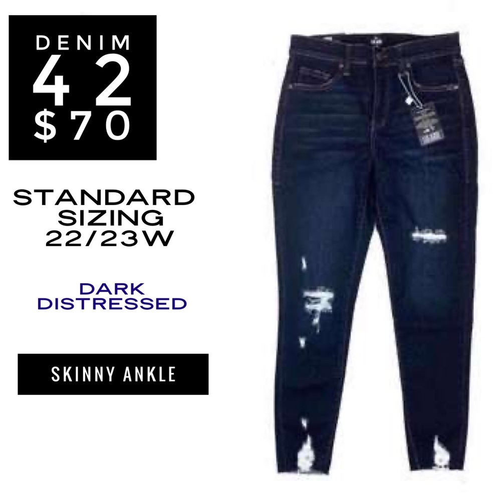 Lularoe skinny ankle dark distressed denim